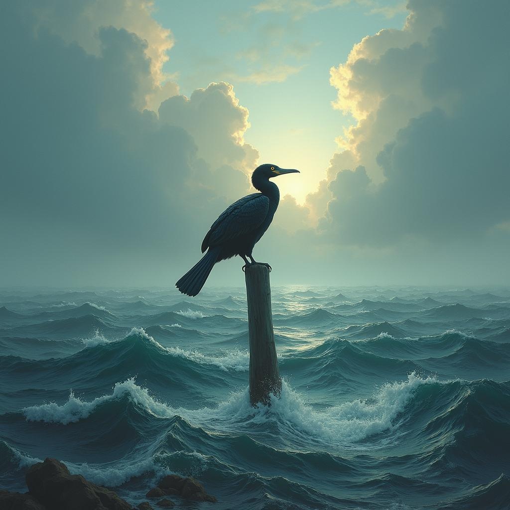 Cormorant flies