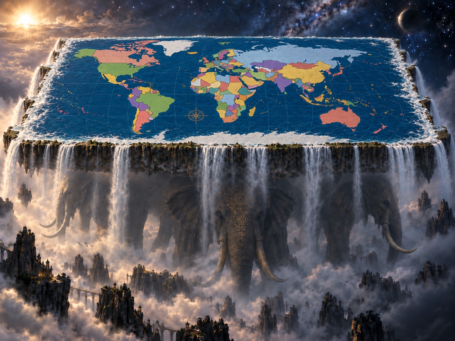 Side-by-side comparison of a Mercator world map and an equal-area projection map highlighting the difference in the depicted size of Africa.